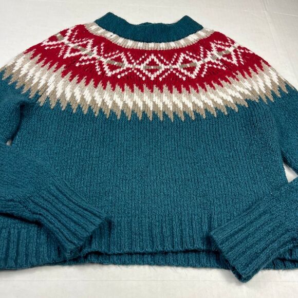 American Eagle Sweater Chunky Knit Sweater Fair Isle Nordic Holiday Pullover XS - Picture 2 of 10